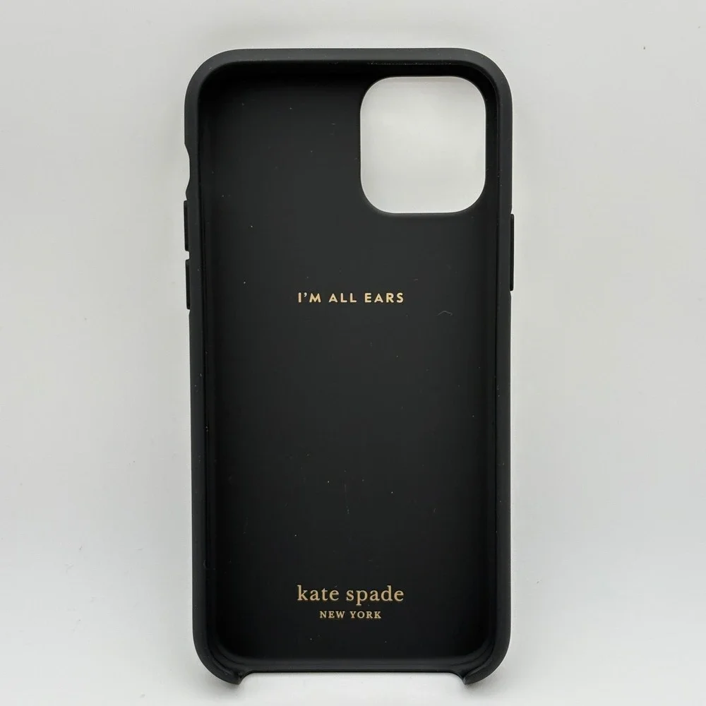 Kate Spade iPhone 12 Pro Case Black Gold Confetti Dot Jeweled Crystal Hardshell